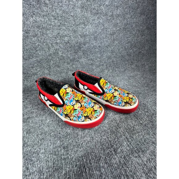 Pokemon-Themed Slip-On Shoes 4Y Ground Up Multicolor Design Red Sole Casual Kids - Picture 1 of 16